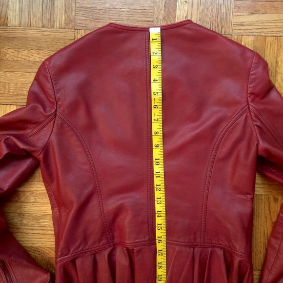 ALYSI  NEW DISTRESSED LEATHER Peplum Jacket 4 - Picture 5 of 7